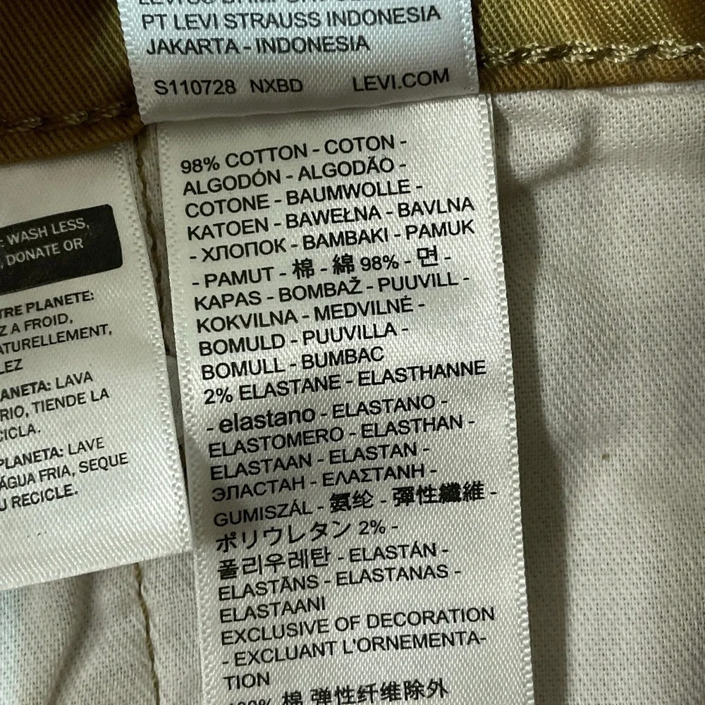 NWT Levi's 505 Regular Chino Pants Men's 34x32 Brown Cotton Stretch Straight